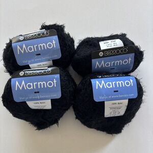 Berroco Marmot Yarn Black 3734 100% Nylon 1.75 oz 93 yds Lot of 4 Same Dye Lot